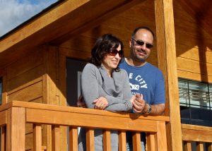 Couple at cabin