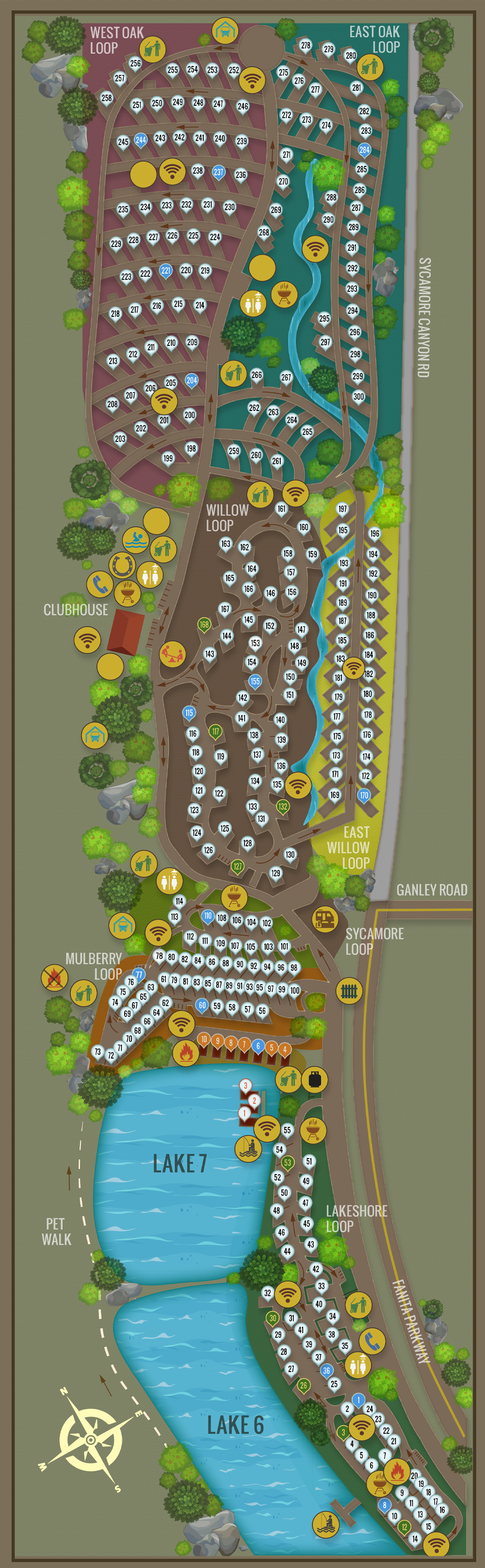 Campsite Map New - Santee Lakes